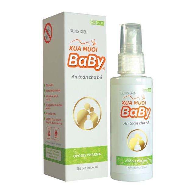 Dung dịch xua muỗi baby dành cho bé và pnct - chai 60ml