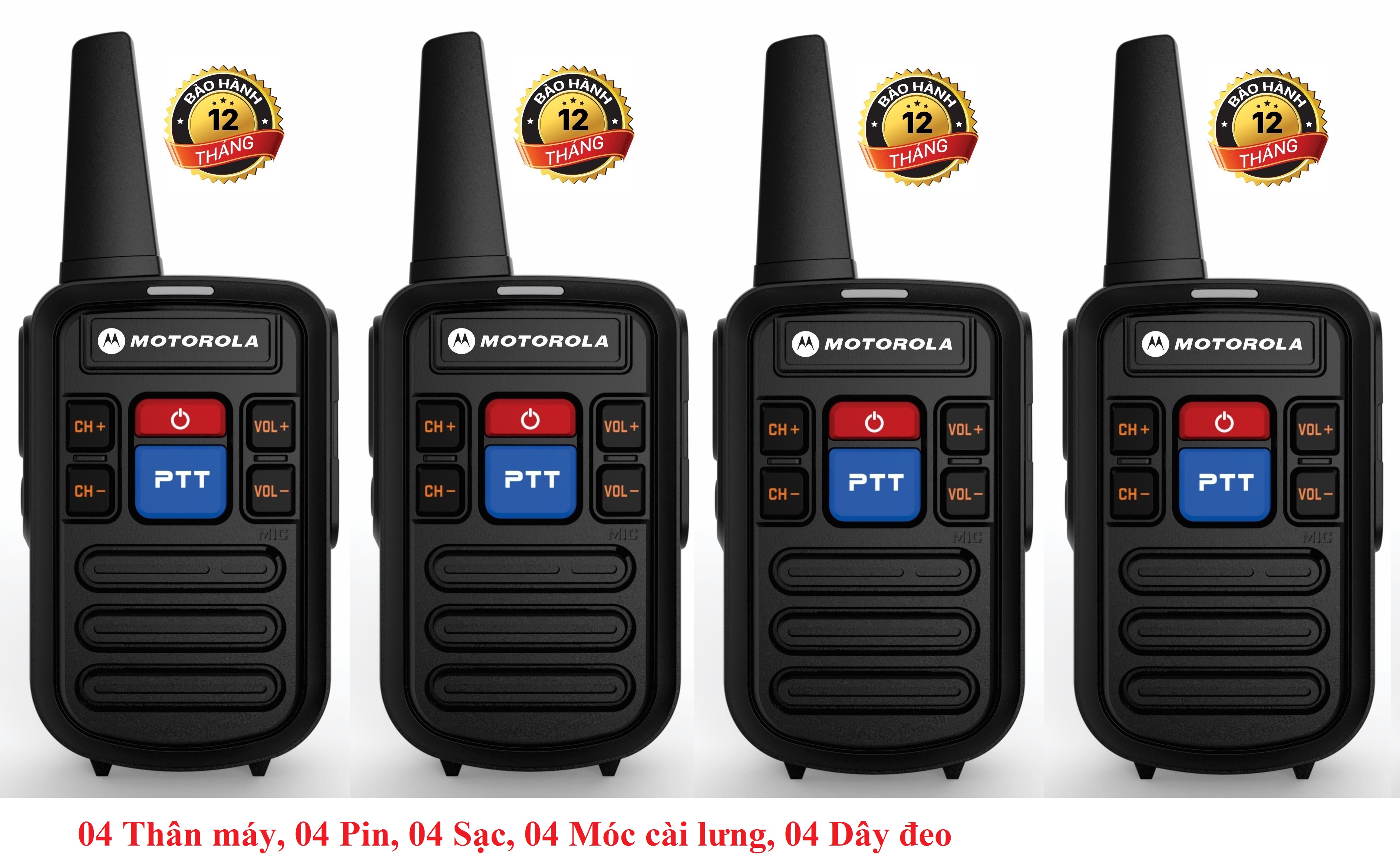 Bộ 4 Bộ đàm siêu nhỏ-mini chất lượng khủng Motorola GP800 (2 Phím bấm PTT)