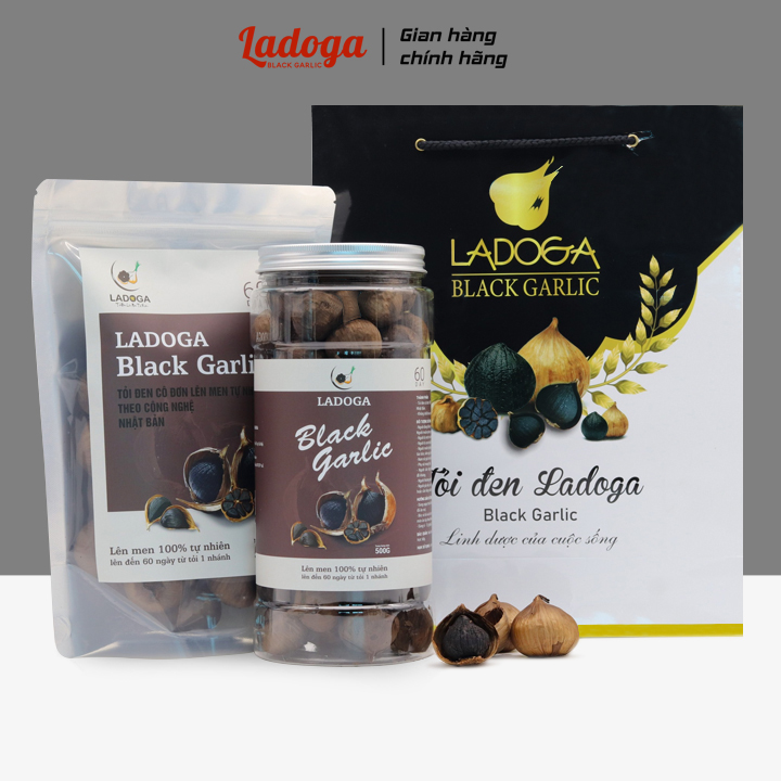 Tỏi đen cô đơn Ladoga hàng loại 1 lên men tự nhiên, công nghệ Nhật Bản, tốt cho sức khỏe, hỗ trợ giảm cân đóng 250g và 500g