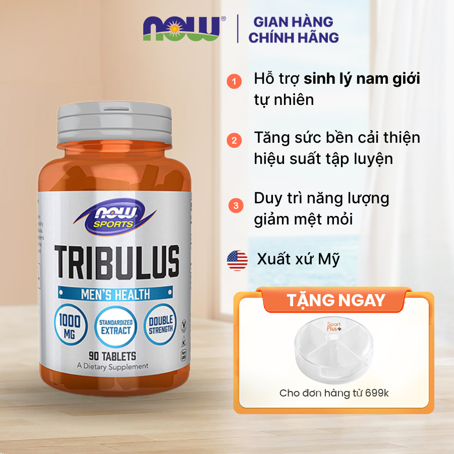 Viên uống Tăng Test và hỗ trợ tăng cường sinh lý Nam giới - Tribulus Now Mỹ