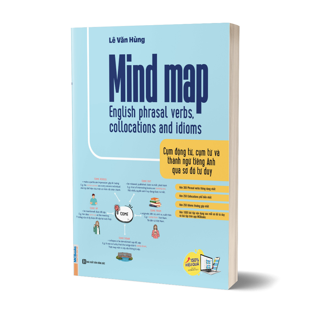 Sách - mind map english phrasal verbs, collocations and idioms - cụm động từ, cụm từ và thành ngữ tiếng anh qua sơ đồ tư duy