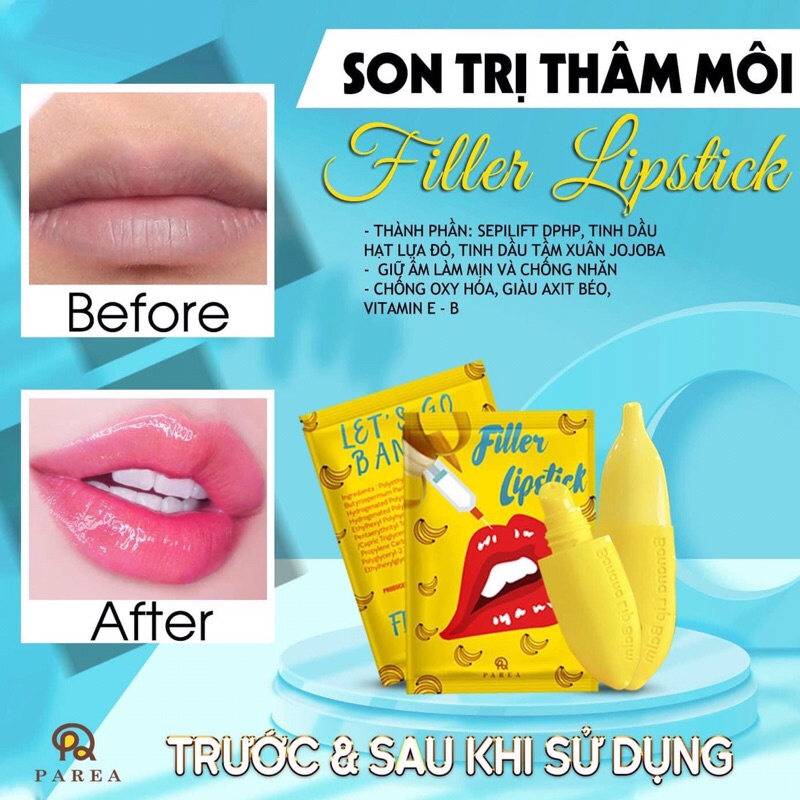 Son chuối khử thâm môi filler lipstick banana