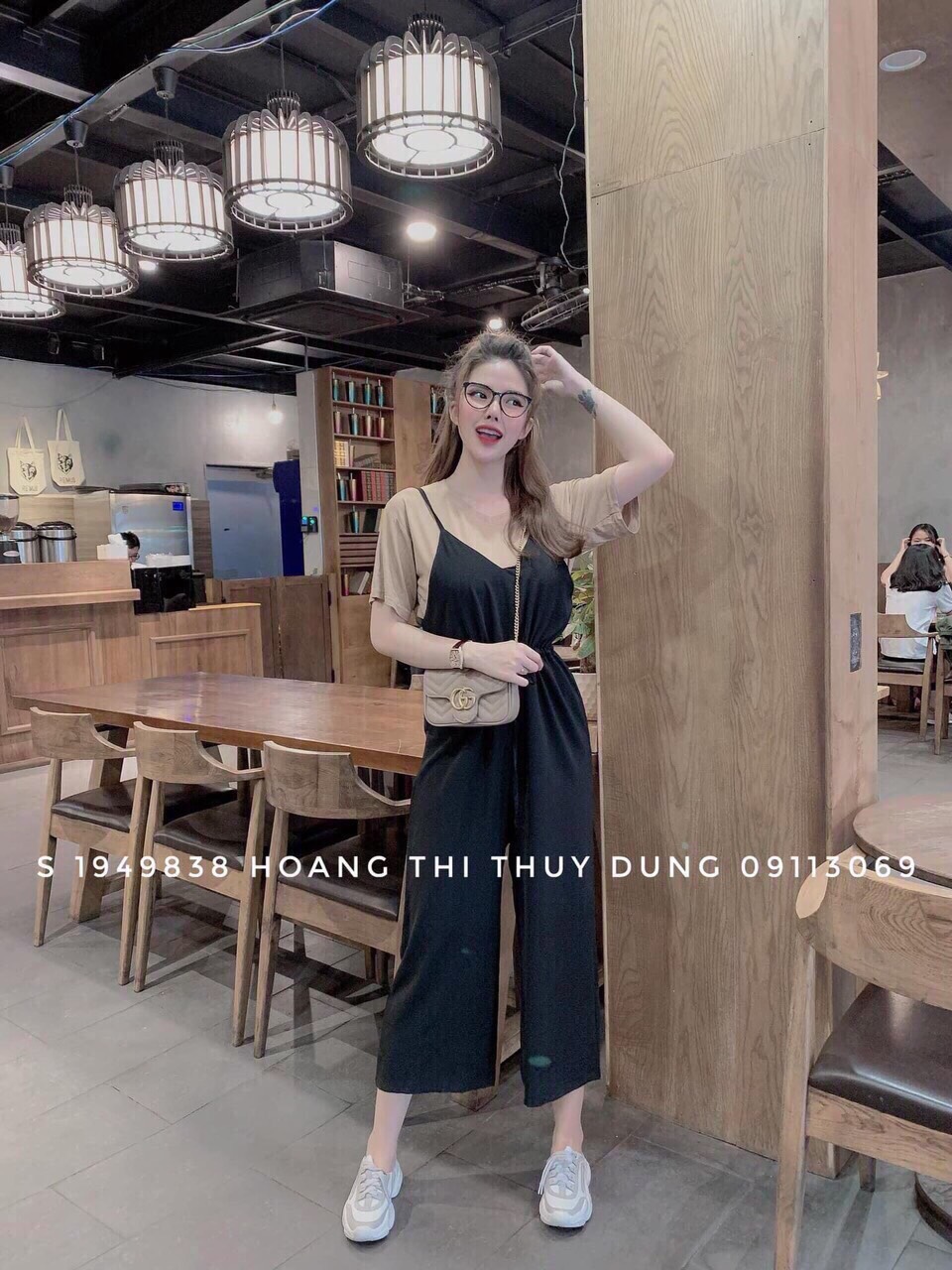 Sét yếm nữ quần dài ống rộng+áo thun