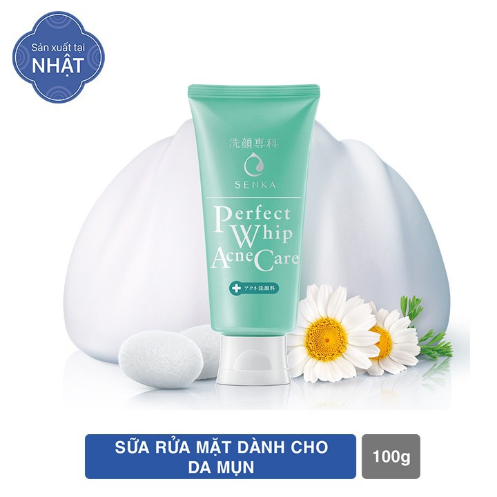 Sữa rửa mặt senka dành cho da mụn senka perfect whip acne care