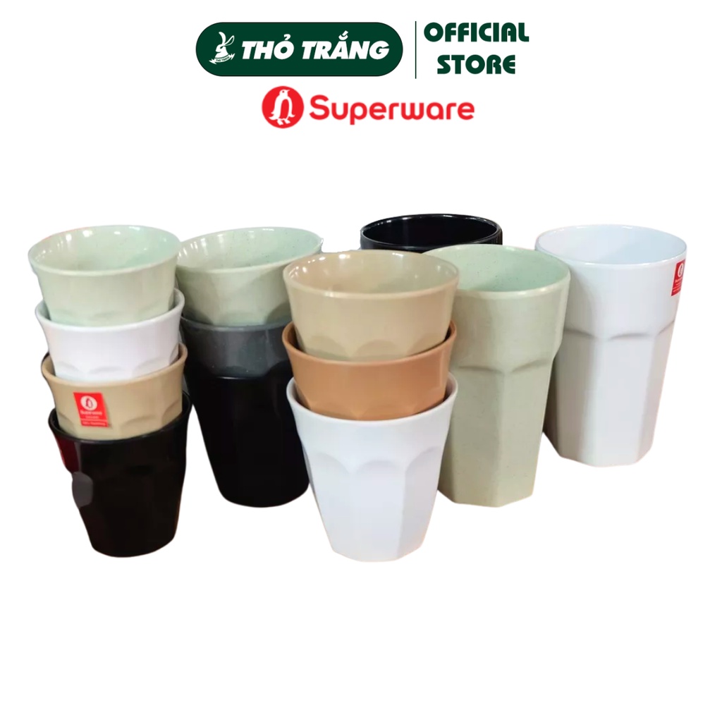 Ly uống nước ly trà đá xanhtrắngnâuđen nhựa melamine Superware Thái Lan (C730C733CV047)
