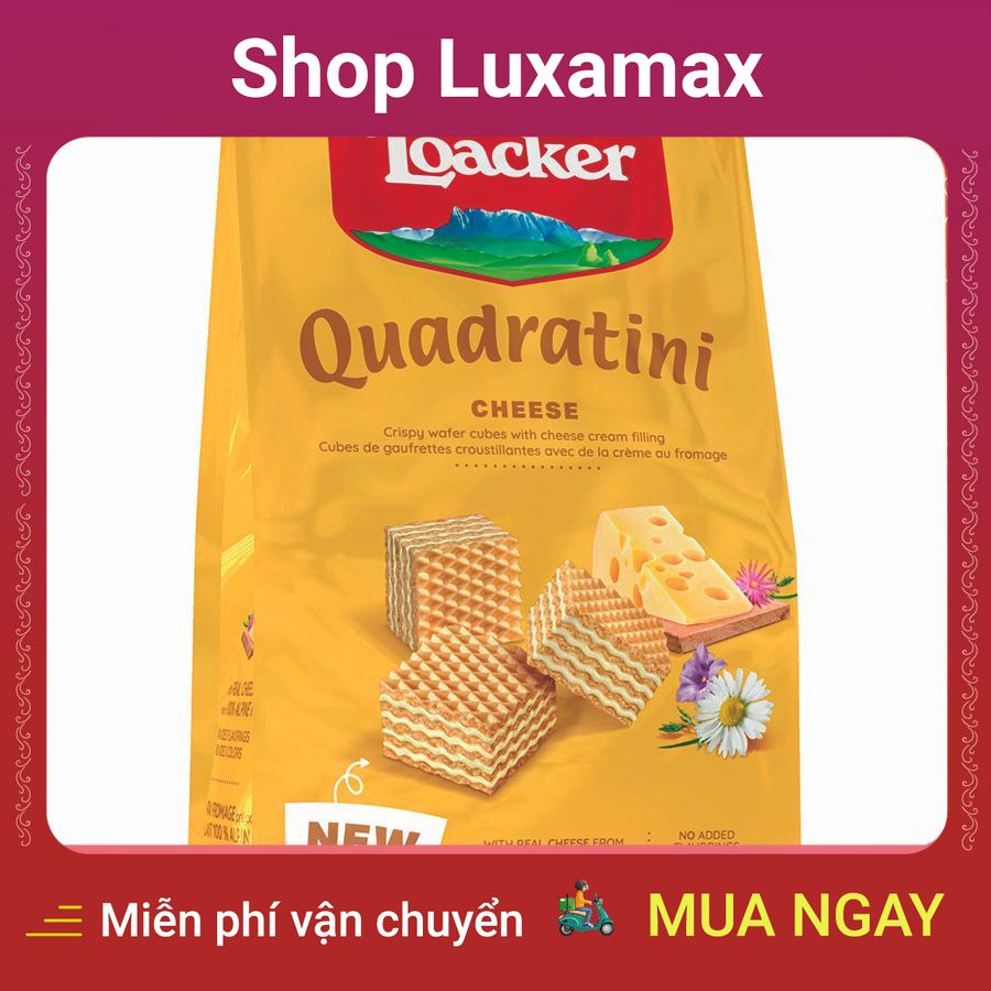 Bánh Xốp Loacker Quadratini Cheese 110G DTK118534384 - Shop LuxaMax - Lacker Quadratini Cheese 110g