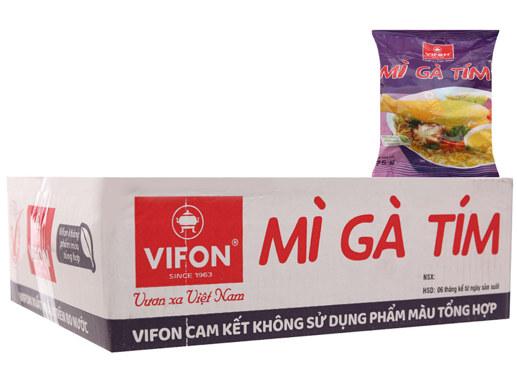 Thùng 30 gói mì gà tím vifon 75g