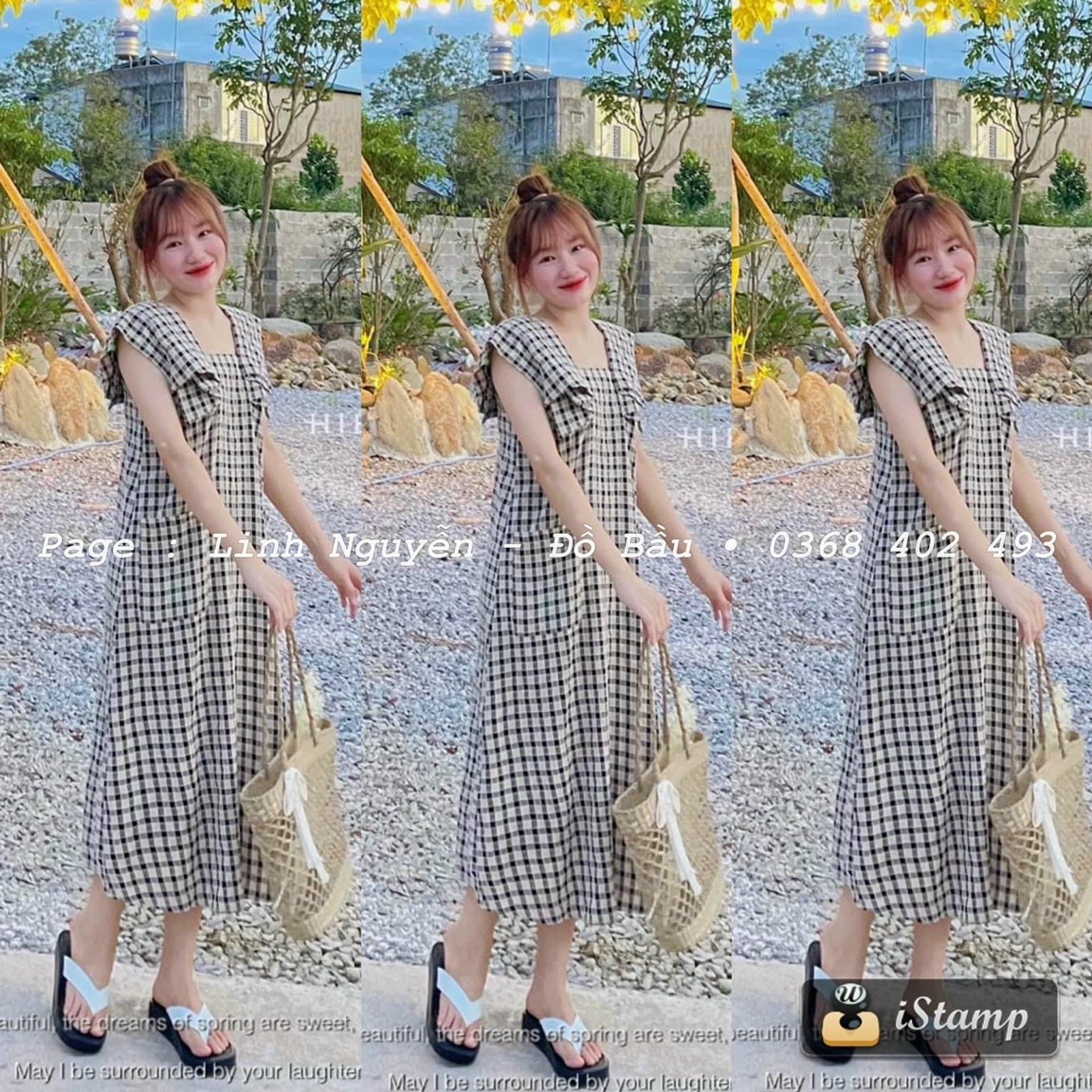 Váy Bầu kẻ sọc, Đầm Bầu Mẫu Thiết Kế Mới dáng suông a trẻ trung