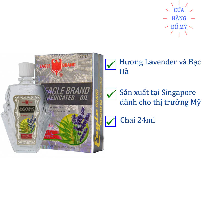 dầu gió trắng singapore con ó eagle brand 24ml - mùi lavender - cửa hàng đồ mỹ 1