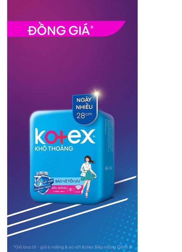 Combo 100 gói băng vệ sinh Kotex 28cm có cánh