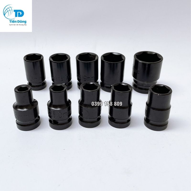 Đầu khẩu 1/2 cho máy siết bulong dày dặn loại ngắn