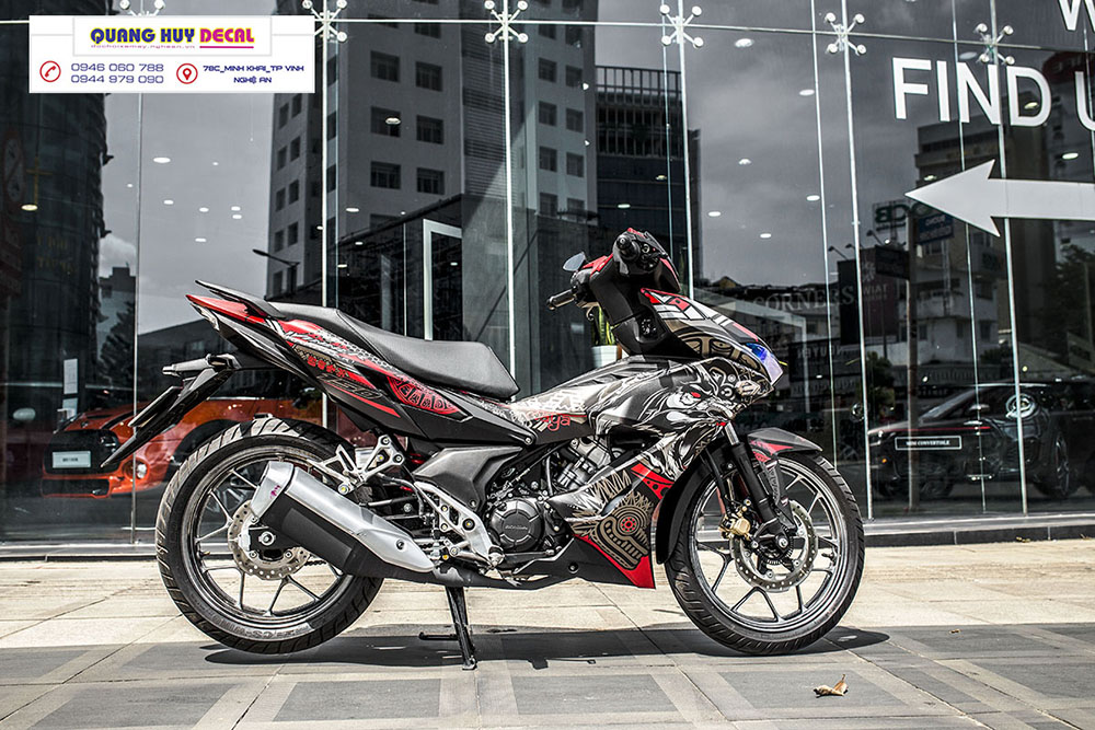 Tem trùm Winner X đỏ đen sói bạc - Độ dán team trùm decal xe máy Winner X đỏ đen sói bạc - Team trùm decal xe máy Winner X rẻ đẹp và chất