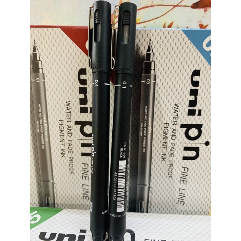 Bút line uni pin/baoke màu đen các số