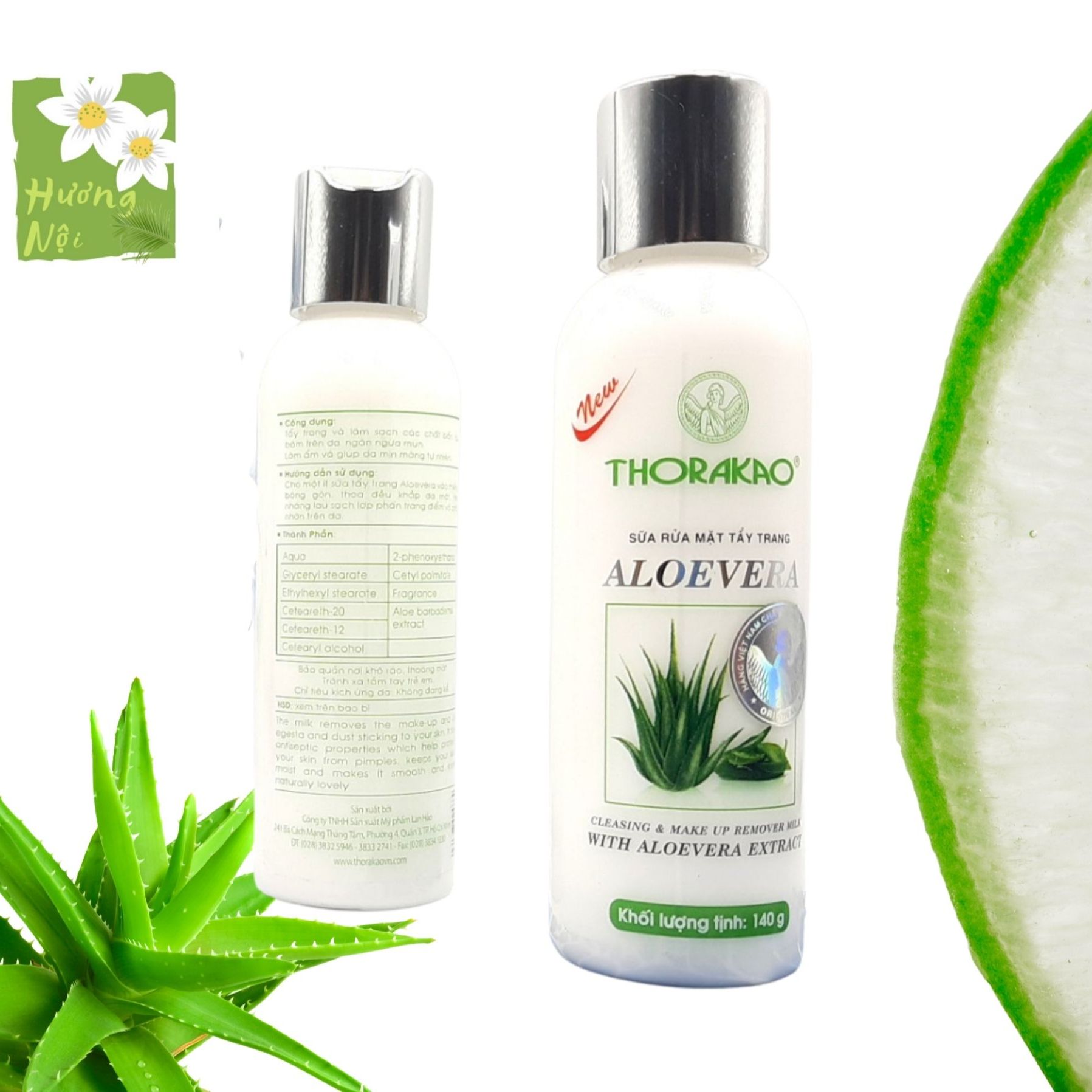 [HCM]Sữa rửa mặt tẩy trang ALOEVERA Thorakao 140g