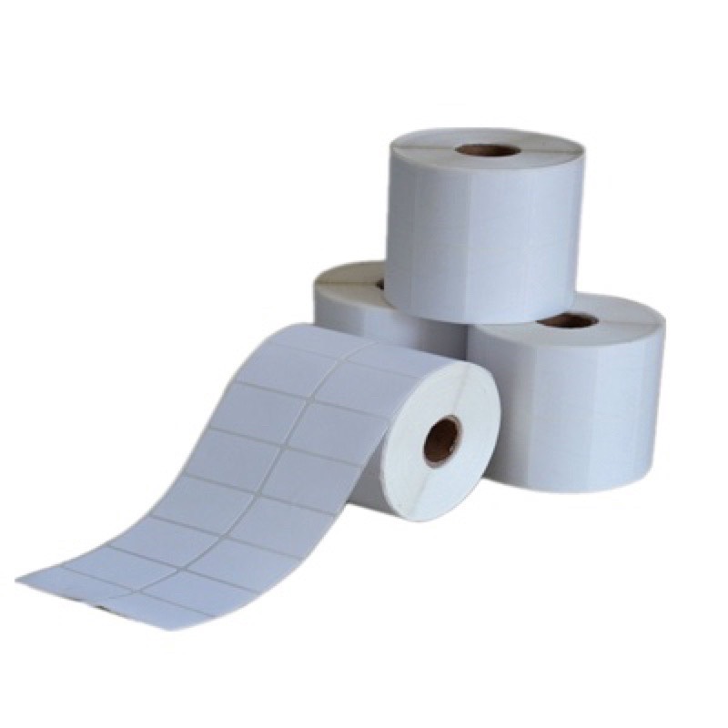 Loại tốt - combo 5 cuộn giấy decal nhiệt 2 tem 35mmx22mm in tem mã vạch sẵn keo dài 25m