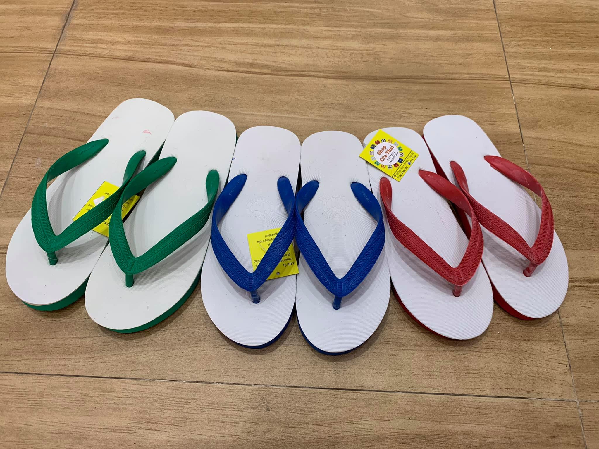 Dép Lào lố trắng 3 màu xuất xứ Thái Lan - mẫu dép xỏ ngón huyền thoại - Dép Thái NK 100%