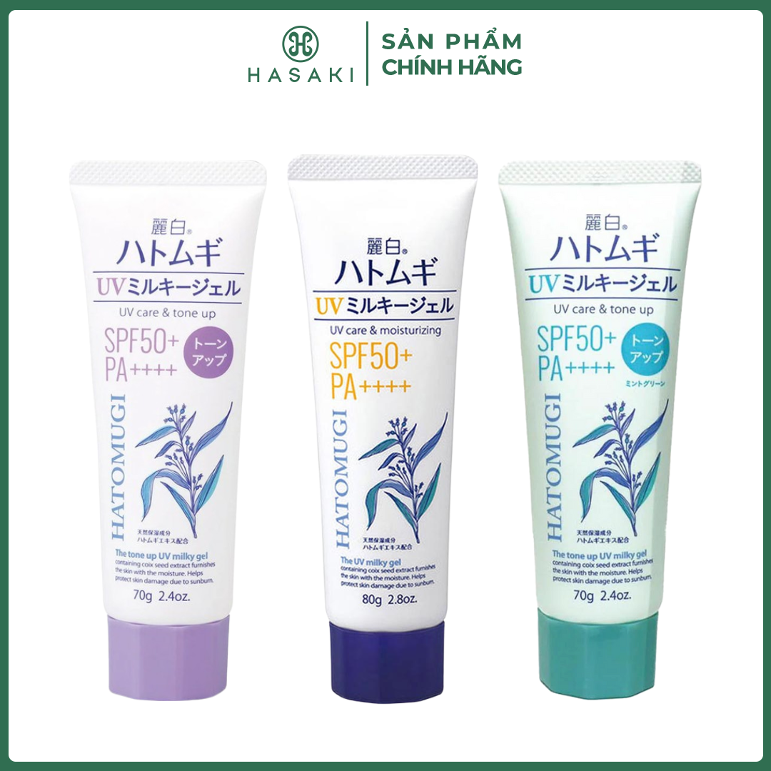 Kem Chống Nắng Reihaku Hatomugi UV Milky Gel Hasaki Sản Phẩm Chính Hãng