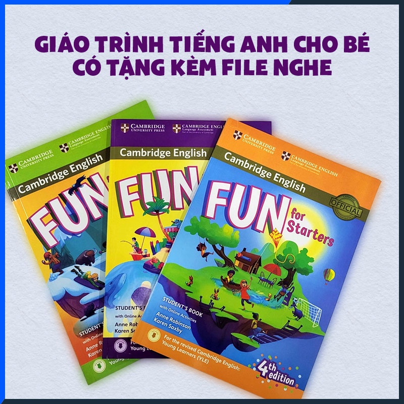 Fun for starter, mover, flyer cho bé có kèm file nghe giúp bé nhanh tiếp thu hơn