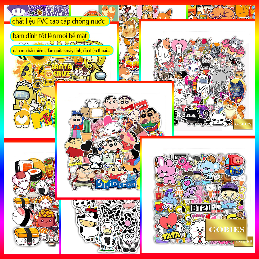 Tổng hợp Sticker chống nước giá rẻ - Hình Dán Sticker Cắt Sẵn Từng Hình Siêu Cute