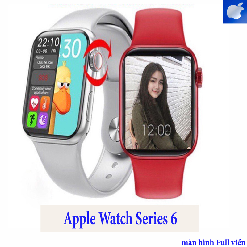 [HCM]Đồng hồ thông minh Series 6 HW12 Đồng hồ thông minh Seri 6 chống nước HW12 Thay Được Hình Nền Tùy Ý Nghe Gọi Trực Tiếp Thay Được Dây Chống Nước Tiếng Việt 100% Nhận Thông Báo AppMàn Hình Tràn Viền 1.57inh Chụp