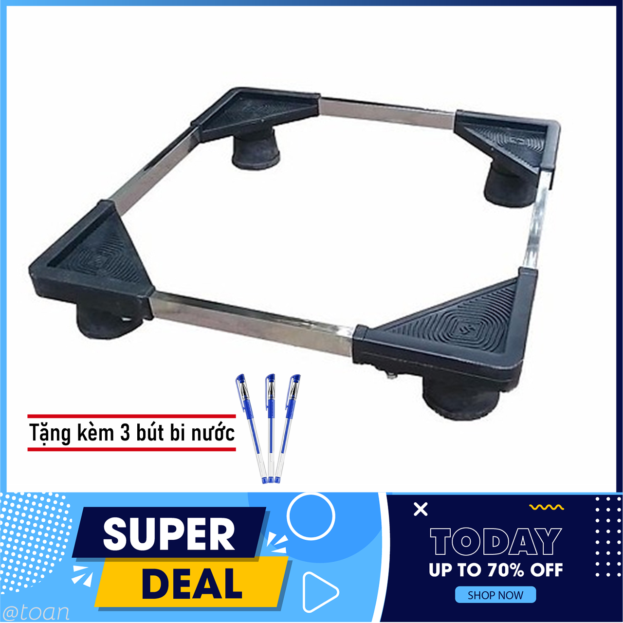 [ HÀNG VIỆT NAM CHẤT LƯỢNG TỐT ] Chân kê máy lọc nước + Tặng kèm 3 bút bi nước- chân kê tủ lạnh máy giặt - chân kê inox 304