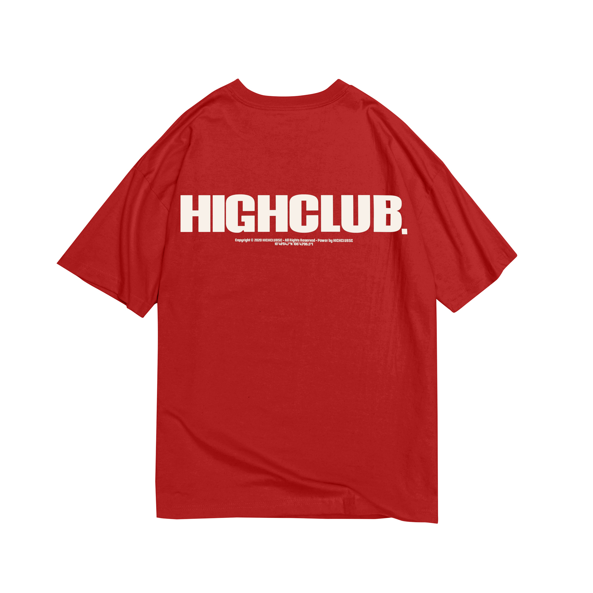 Áo Thun BASIC Tay Lỡ Unisex Nam/Nữ Đỏ Cổ Tròn - HIGHCLUB Brand Chính Hãng