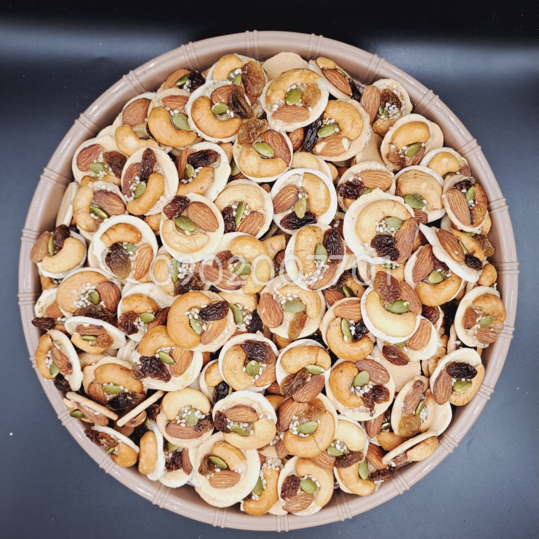 1kg Bánh đồng tiền mix các loại hạt - bánh kẹo ăn vặt - Đồ ăn vặt - mứt tết