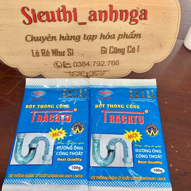 Bột thông cống Tracatu, thông tắc bồn cầu cực mạnh 100g