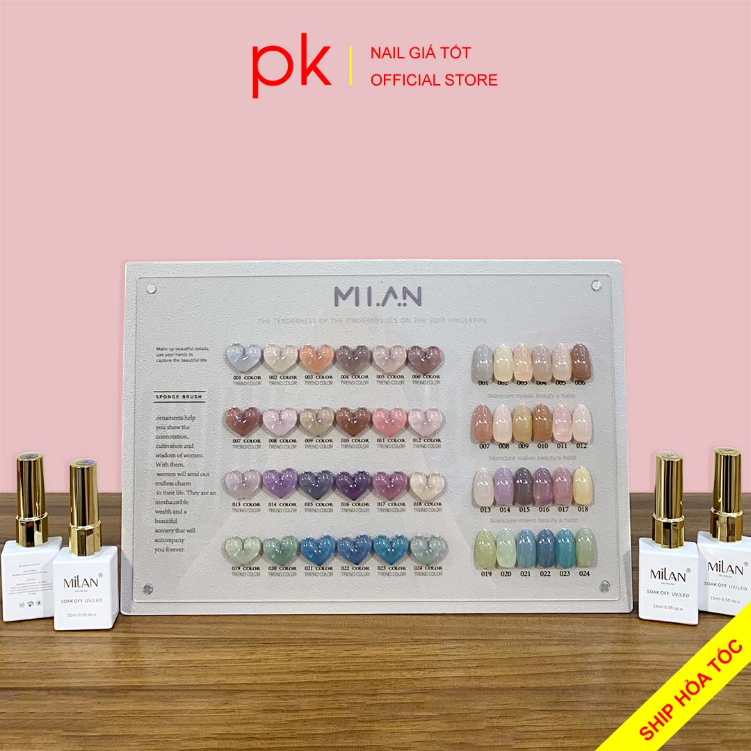 Set sơn gel thạch 24 màu MiLan tặng kèm bảng màu