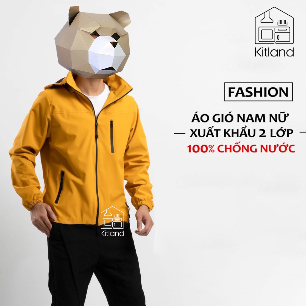Áo khoác gió nam nữ, chất gió tráng bạc, chống nước,chống gió, áo khoác gió cao cấp 2 lớp - Kitland