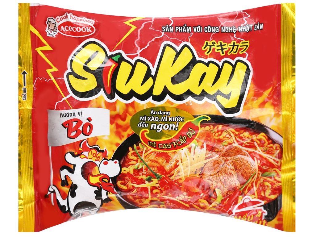 Mì siukay vị bò gói 127g
