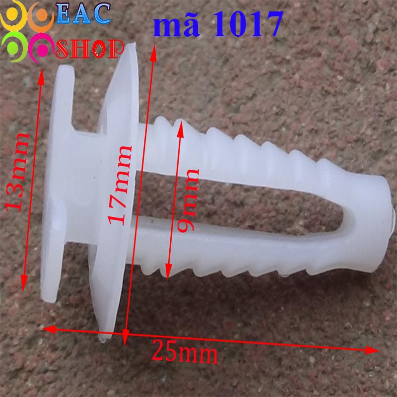 Chốt nhựa ô tô, lở nhựa ô tô ,mã 1017 vít nhựa ô tô, ốc nhựa , ốc nhựa nội, ngoại thất mã số : 1017 bộ 20 cái màu trắng - EACSHOP