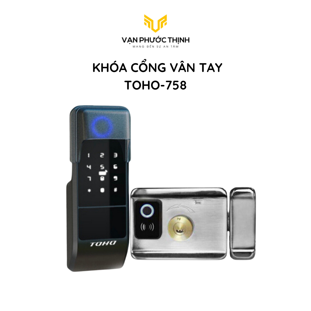 Khóa cổng vân tay, khoá vân tay 2 chiều TOHO -TH758