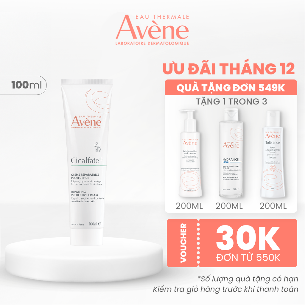Kem phục hồi Eau Thermale Avène CICALFATE+ Repairing Protective Cream giúp làm lành da làm dịu tổn thương trên da 100ml