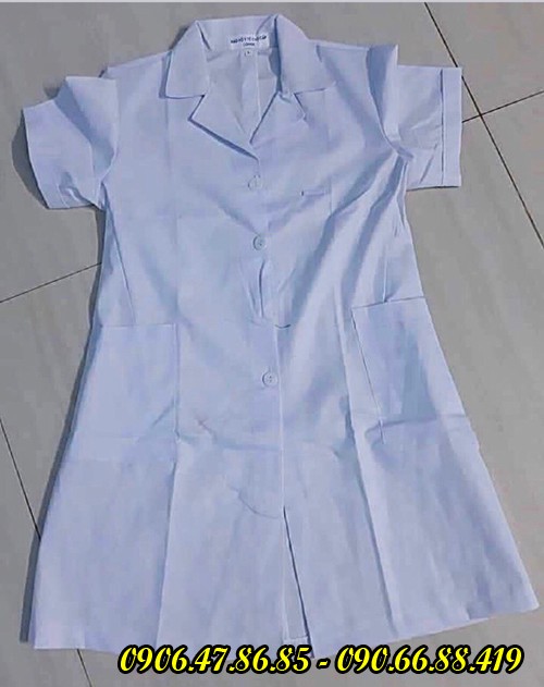 [HCM]Áo Blouse áo dược sĩ áo y tá trắng cho Nữ (tay ngắn hoặc dài)