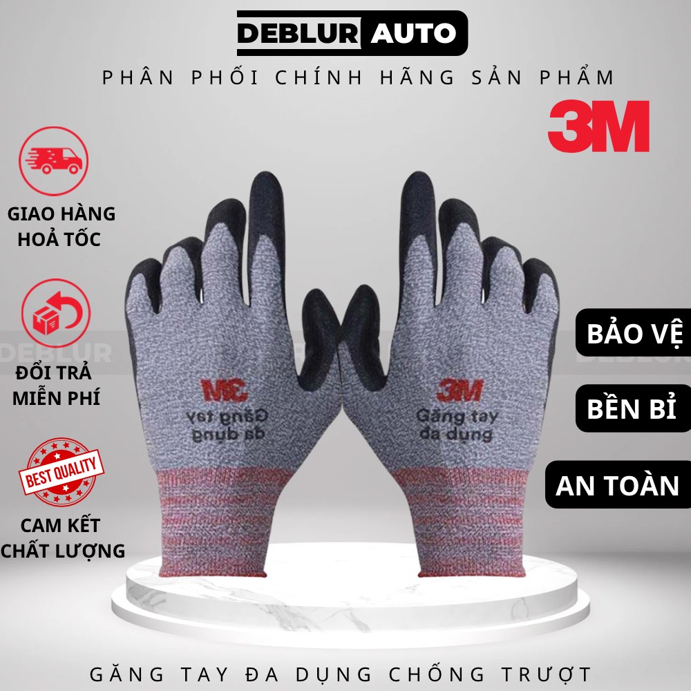 Găng tay đa dụng 3M - Găng tay bảo hộ lao động, găng tay lái xe, làm vườn, màu xanh, xám, cam