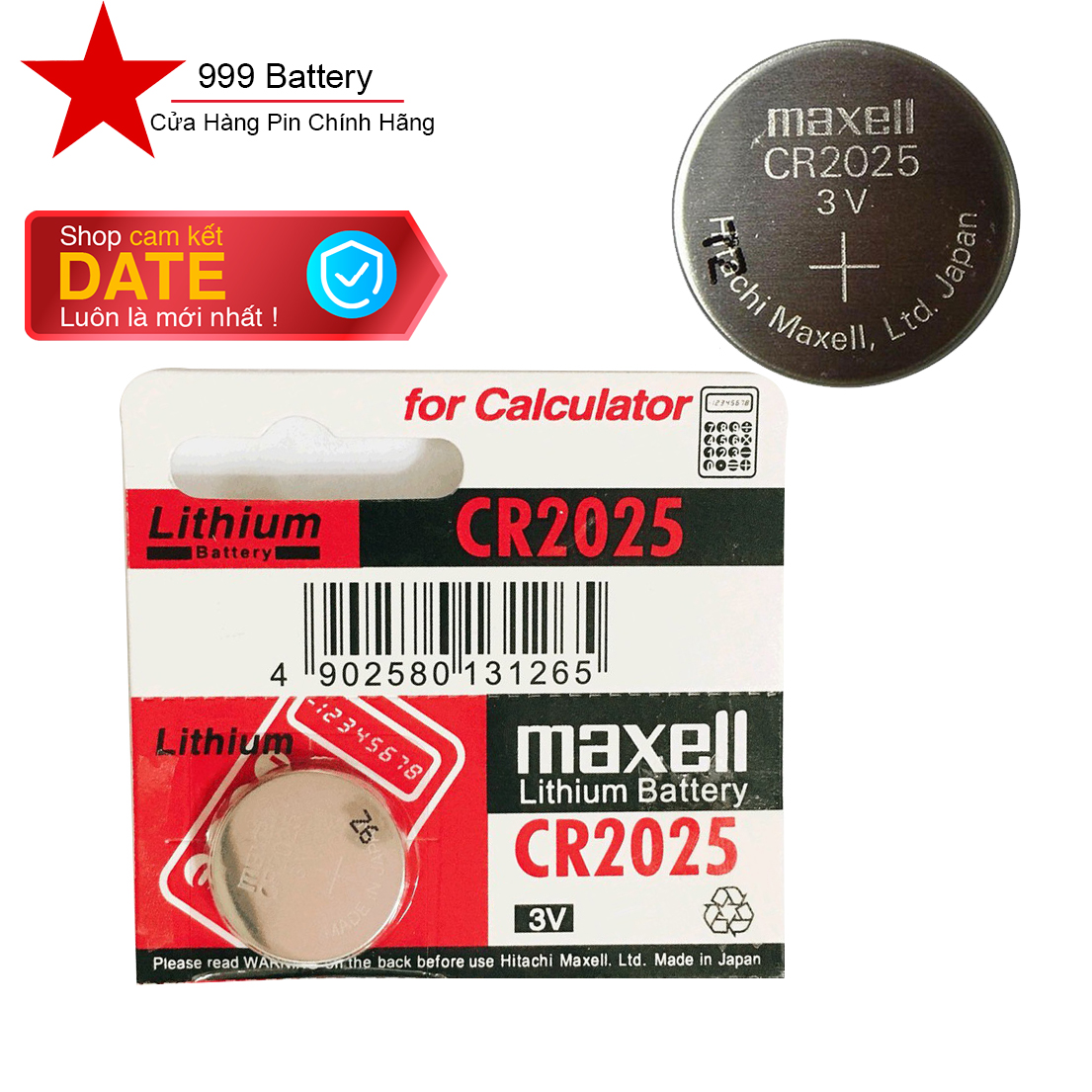 1 viên pin Cr2025, pin Cmos Maxell lithium 3V
