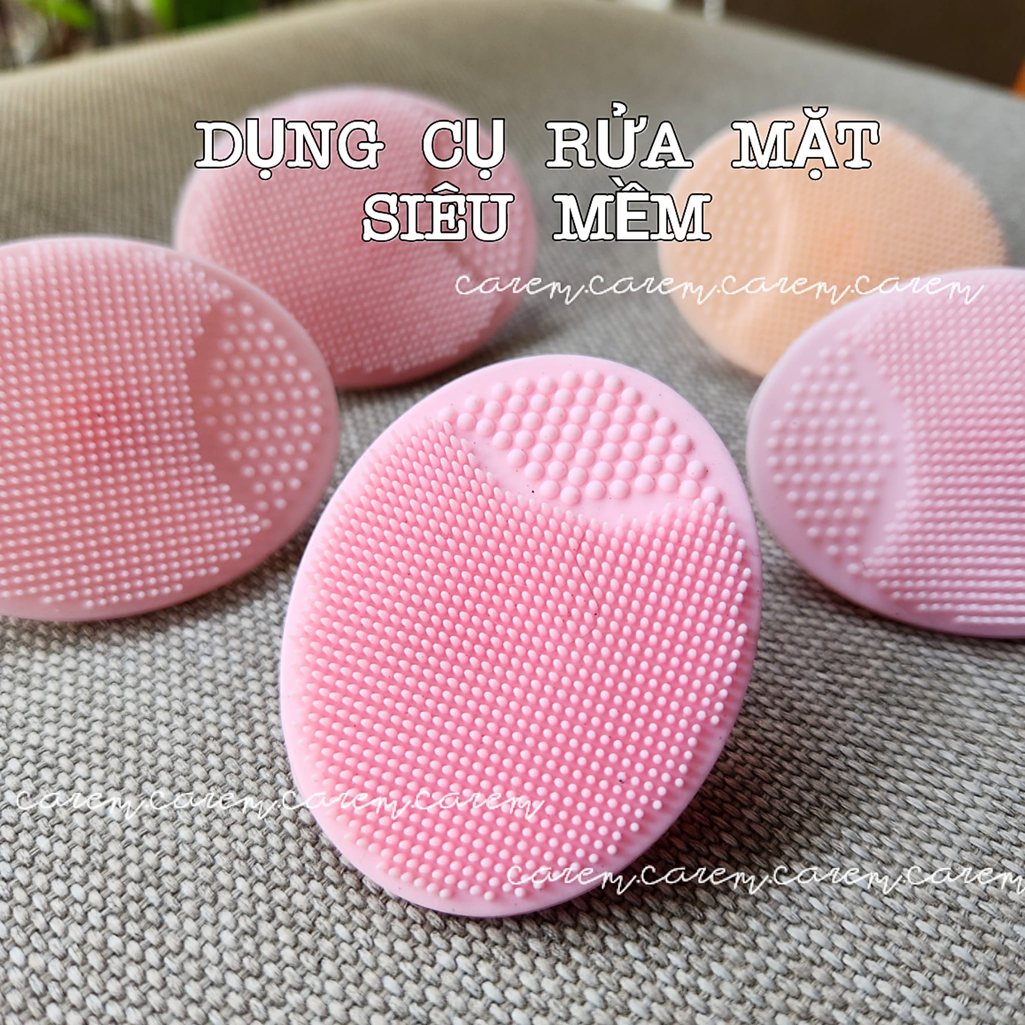 Miếng rửa mặt silicon siêu mềm mại caremcarem