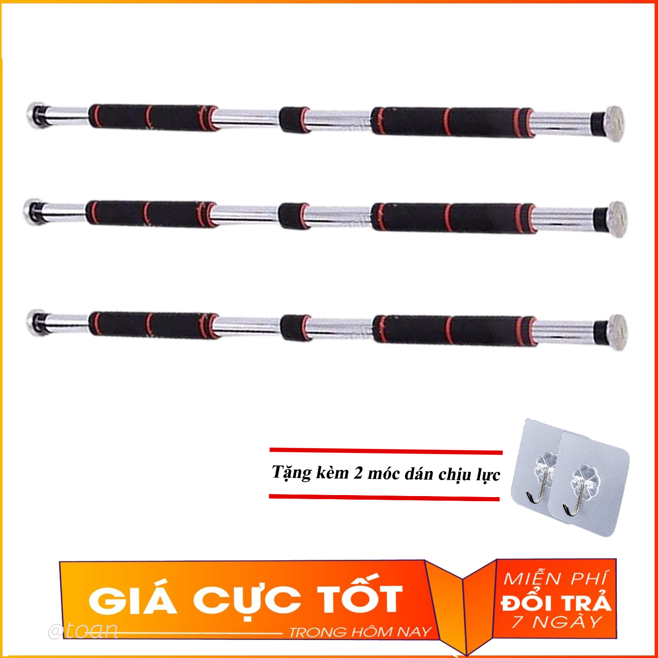 Xà đơn + tặng kèm 2 móc dán , xà đơn gắn cửa chiều dài có thể thay đổi, Xà Đơn Treo Tường 60 -100 Cm Thế Hệ Mới 2020