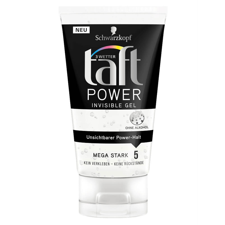Gel vuốt tóc Taft Power Invisible Gel 5, gel vuốt tóc nam tạo kiểu, keo vuốt tóc nam giữ nếp tóc, 150ml