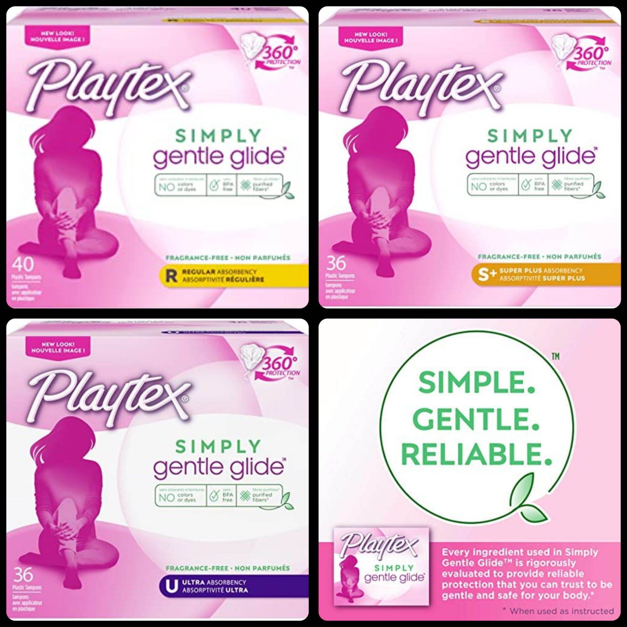 (KL Ready Stock) Băng Vệ Sinh Ống Dẫn   Thích Hợp Cho Người Mới  Playtex Gentle Glide Regular / Super Plus tampons with Applicator