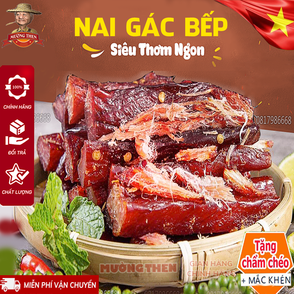  Thịt Nai Gác Bếp Mường Then Chính Hiệu Siêu Thơm Ngon Khô Nai Sấy Mè Chuẩn Vị Tây Bắc 