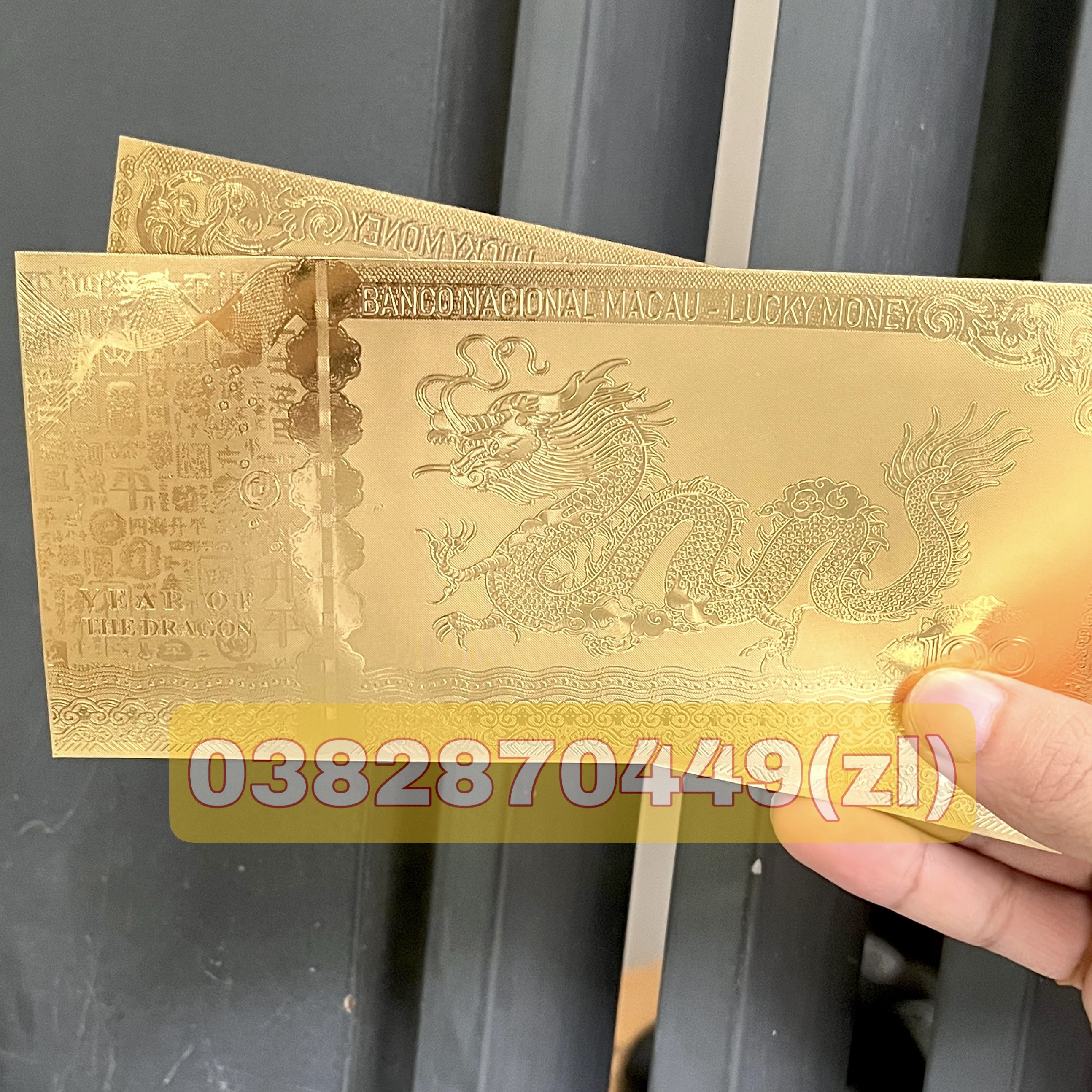 Tờ Tiền Con Plastic Rồng Mạ Vàng Lì Xì Tết 2024