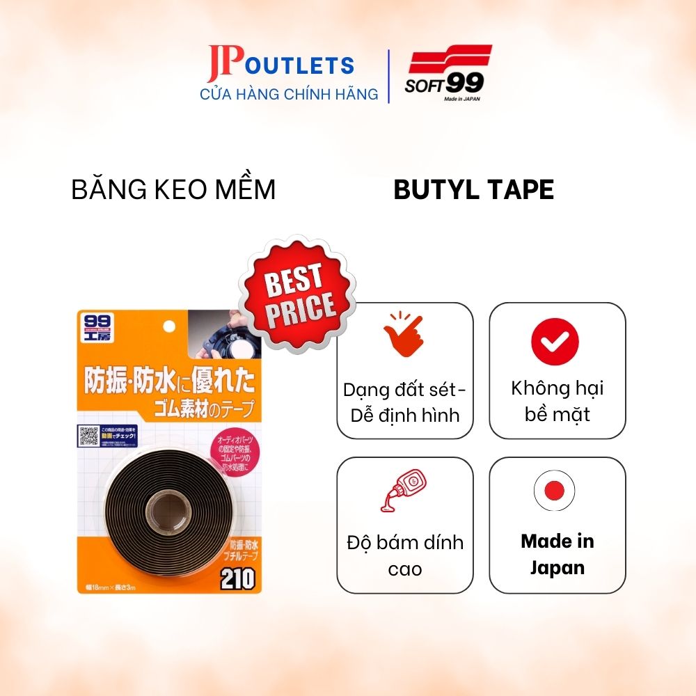 Keo mềm, keo định hình butyl tape b-210 | soft99 japan