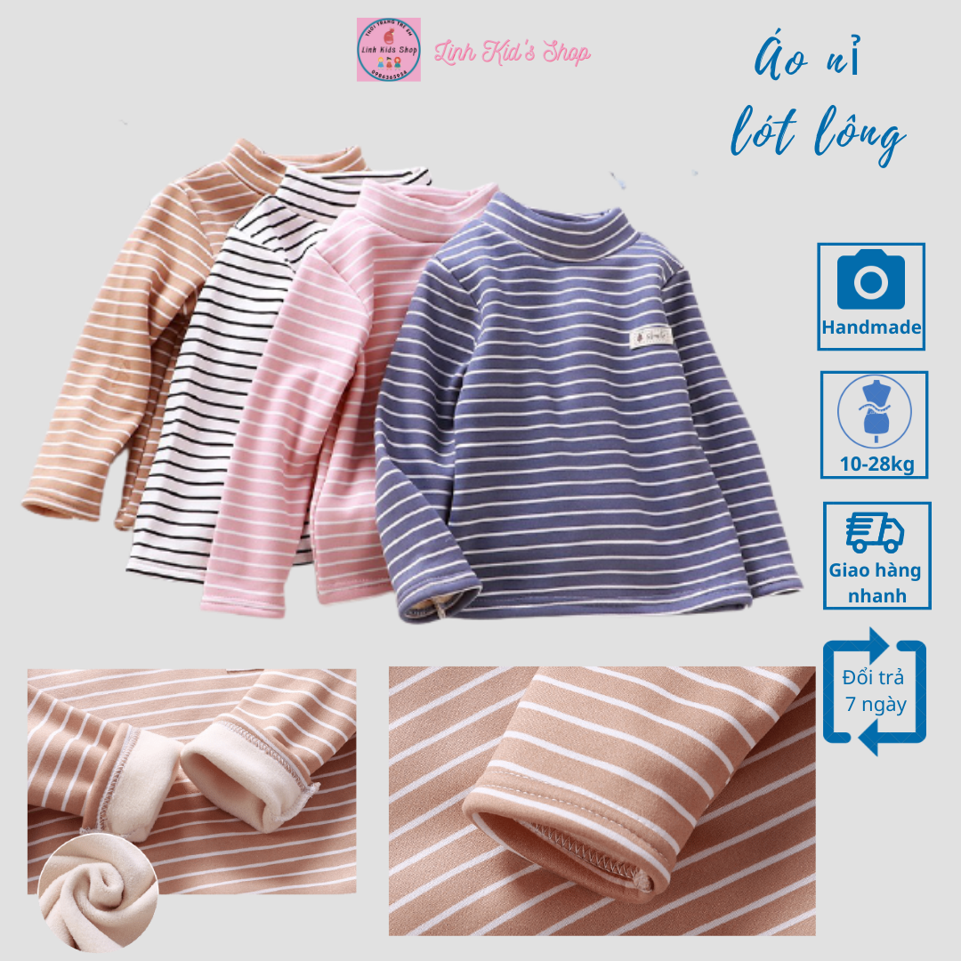 Áo nỉ lót lông nhung cổ 3 phân Quảng Châu cho bé 10-33kg