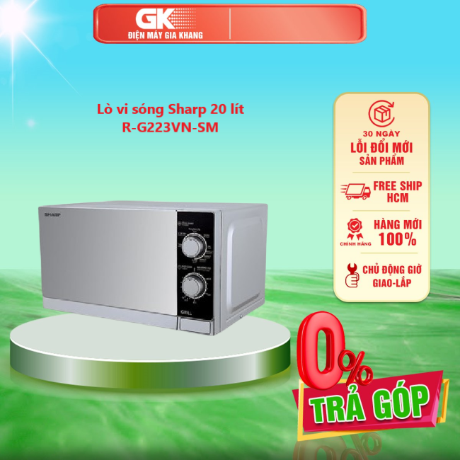 Lò vi sóng sharp 20 lít r-g223vn-sm - giao toàn quốc - freeship hcm