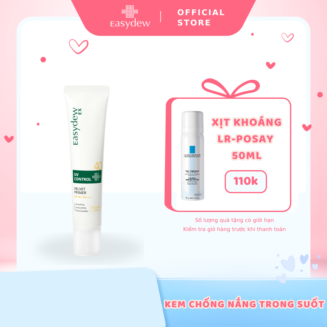 Kem chống nắng Easydew Ex Uv Control Velvet Primer trong suốt 40ml