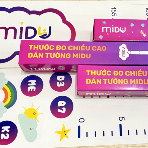 Thước đo chiều cao decal dán tường Midu chiều dài 2m