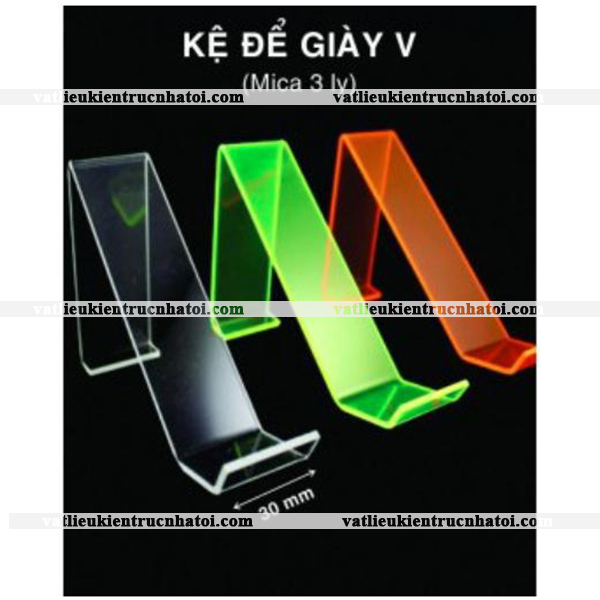 Bộ 15 Kệ mica trưng bày giày dép KTBGD10