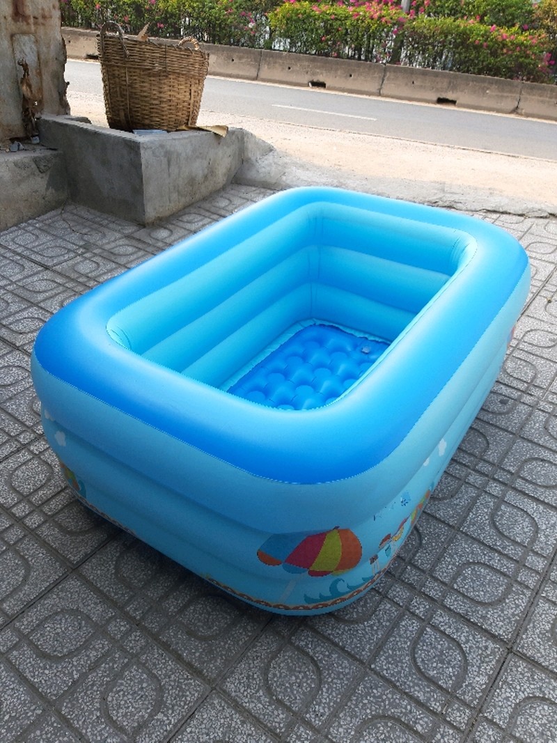 Bể phao bơi 3 tầng cho bé tập bơi vui chơi tại nhà dài 1.5m